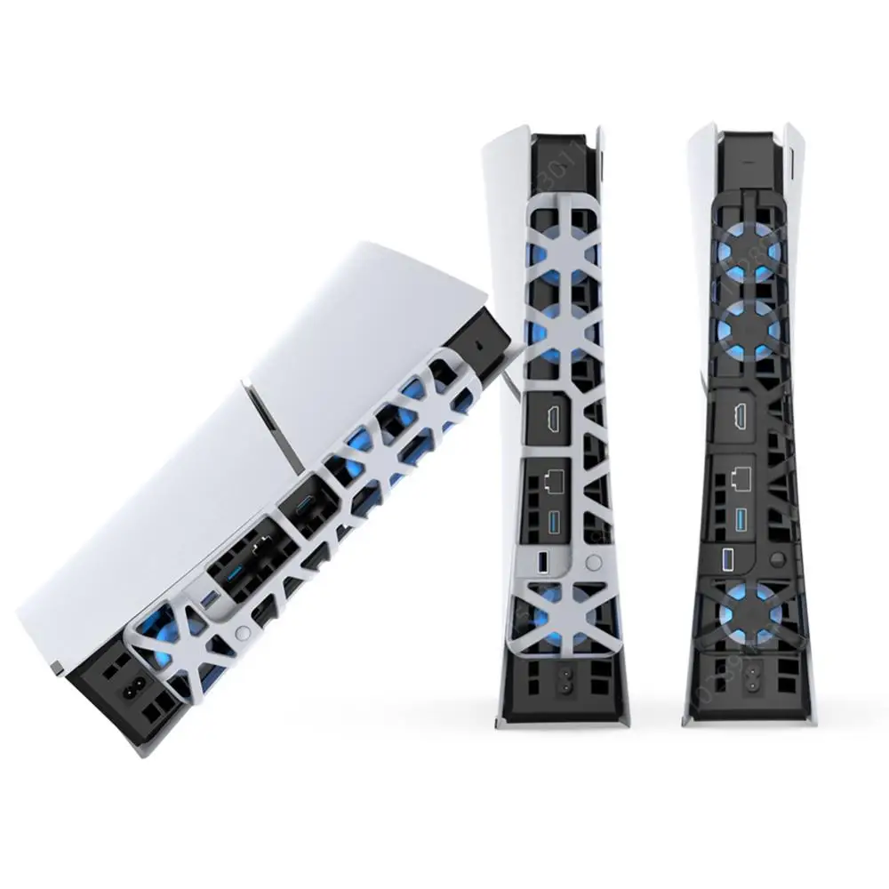  PS5 슬림 냉각 선풍기, LED 조명, 효율적인 냉각 시스템, USB DC 5V, 1100 RPM, 3 팬 후면 냉각 콘솔 액세서리