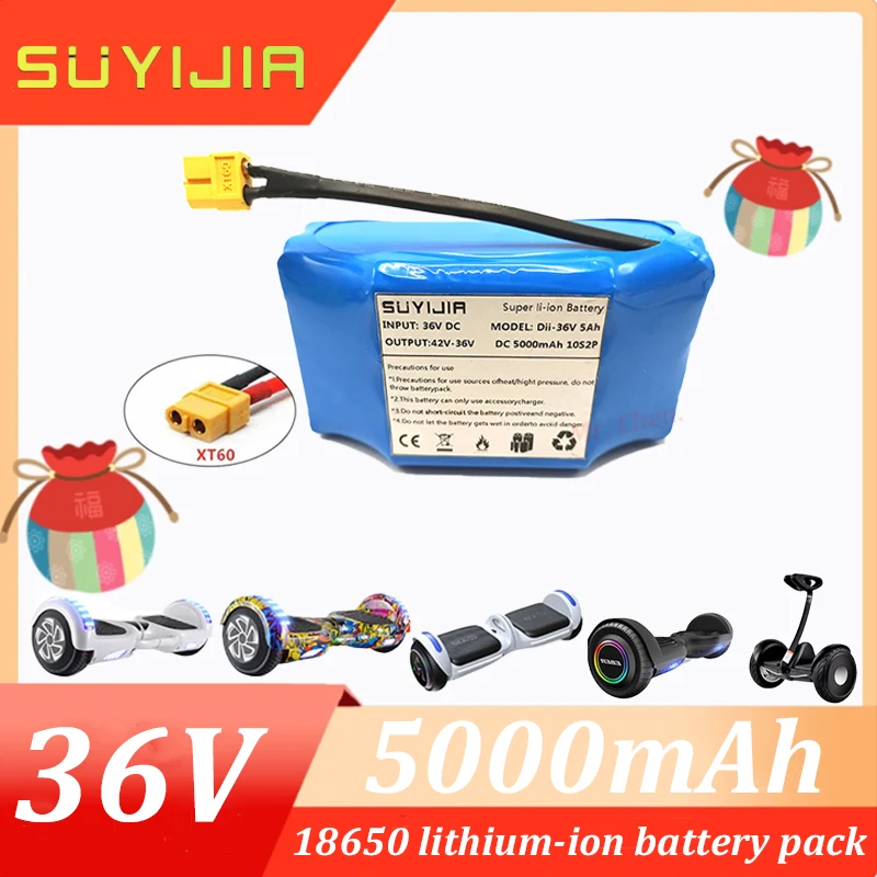 

10S2P 18650 36V 5000mah Brand New Li-ion Rechargeable Battery Pack for Scooter Balance Two Wheeler Smart Scooter Battery Etc.