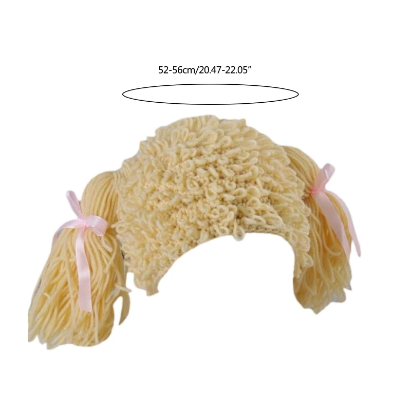 Kid Pigtail Crochet Braid Hat Kids Girl Hat Beanie Hair Pigtail