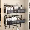 Portable Hanging Wall-mounted Storage Rack No-drilling Bathroom Onion Garlic Seasoning Organizer Kitchen Storage Basket Moisture 1