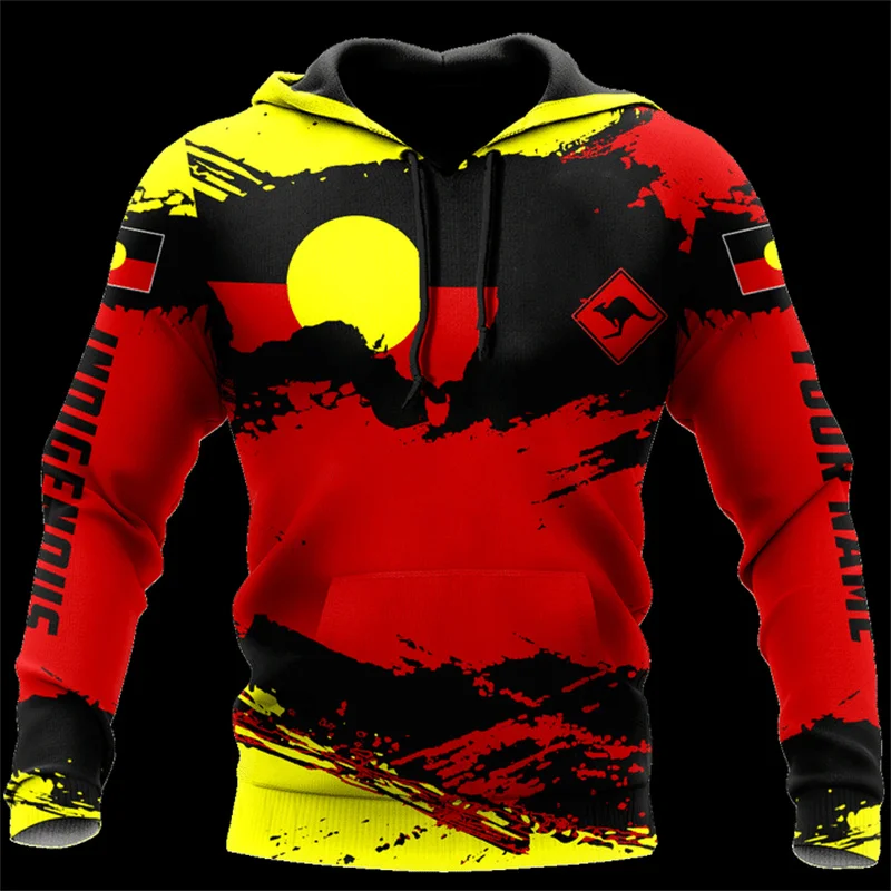 thumbnail image 1 of Sudadera con capucha con estampado 3D de lagarto, tortuga, roca y bandera aborigen, novedad en sudaderas y sudaderas para hombres y mujeres, sudadera con capucha de moda, 1 of 5