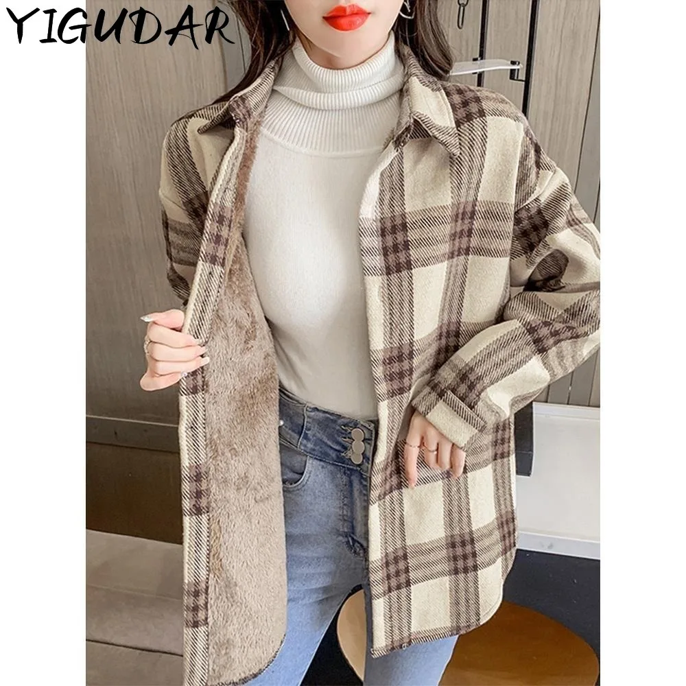 

2023 New Loose Design Cotton Plaid Shirt Women Young Style Long Sleeve Blouses Casual Shirts Lady Tops Clothes Blusas blouse