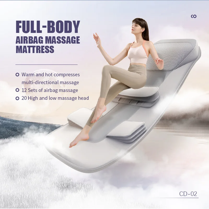 

Airbag Heated Neck Massager Full Body Massage Mat Mattress Traction Lumbar Vibration with Remote Controller