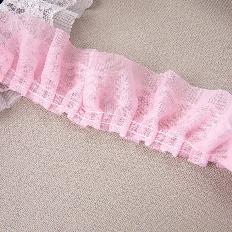 5CM Wide Double Layers 3d Pleated Chiffon Fabric Frilled Needlework Ribbon Dress Collar Ruffle Trim DIY Clothing Sewing Decor chiffon fabric chiffon lace fabric clothing accessories