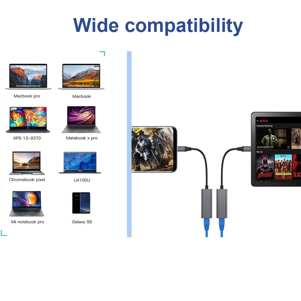 3.0 2.5G LAN 기가비트 이더넷 어댑터, RTL8156B, 2500, 1000, 100Mbps, USB C 3.1, RJ45 네트워크 카드, 노트북 데스크탑 PC용
