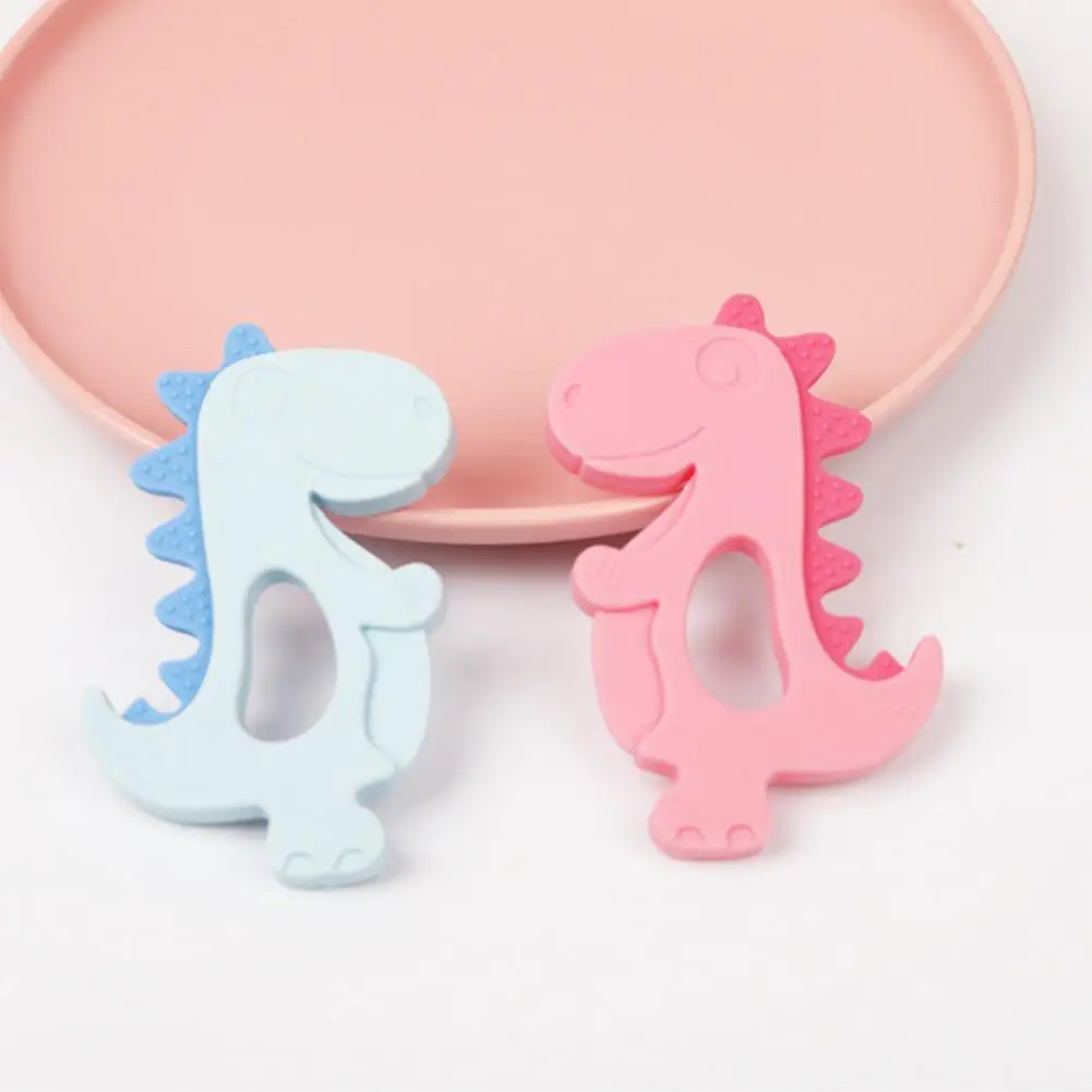 

Baby Teether Toy Silicone Dinosaur Teether Wear-resistant Cartoon Teether Toddler Training Toy Household Supplies