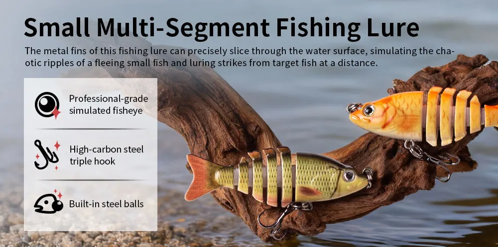 Mini Multi Jointed 6cm/4,7g Wobbler 6 Segmente Swimbait Kunst fisch köder lebensechte Kurbel köder Hart köder Angel werkzeuge – Detail 2