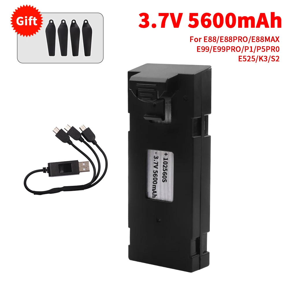 Description Picture 2 of item3.7V 5600mAh RC Drone Battery for S1S E88 E88PRO E88MAX E525 E99 E99PRO E99S P1 P5PRO K3 S1 P8 K6MAX K9MAX K11 A13 UAV Battery