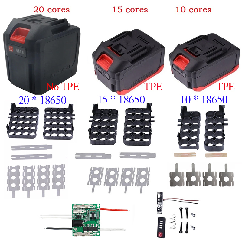 10/15/20 Cores Plastic Battery Case Storage Box Shell PCB Charging Board For Makita Battery Case Power Tool Accessories