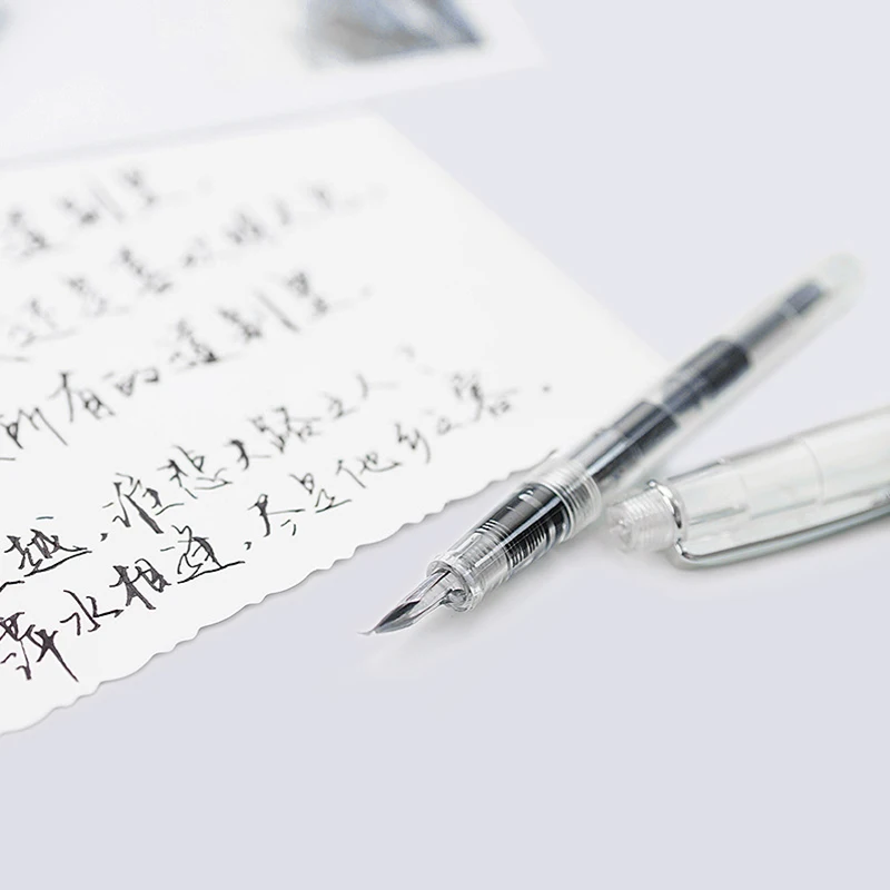 0.5mm 투명 펜 및 검정 잉크 색 세트, 학생 필기 문구, 학교 문구 용품, 인기 크리에이티브 신제품, 2 개