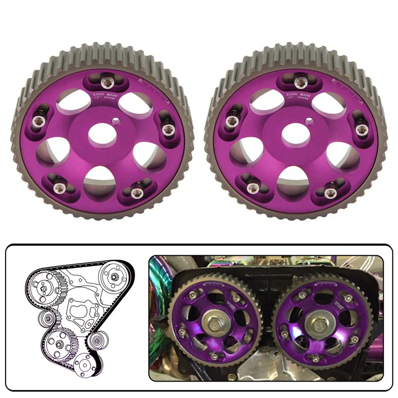 Cam Gear Pulley Kit,2PCS Adjustable Cam Gears Pulley For Toyota Supra JZA80 1JZ 2JZ Soarer