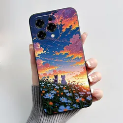 Aesthetic Dragon Design Black Matte Soft TPU Silicone Phone Case for Doogee N55 Pro (HEI - TPU201)