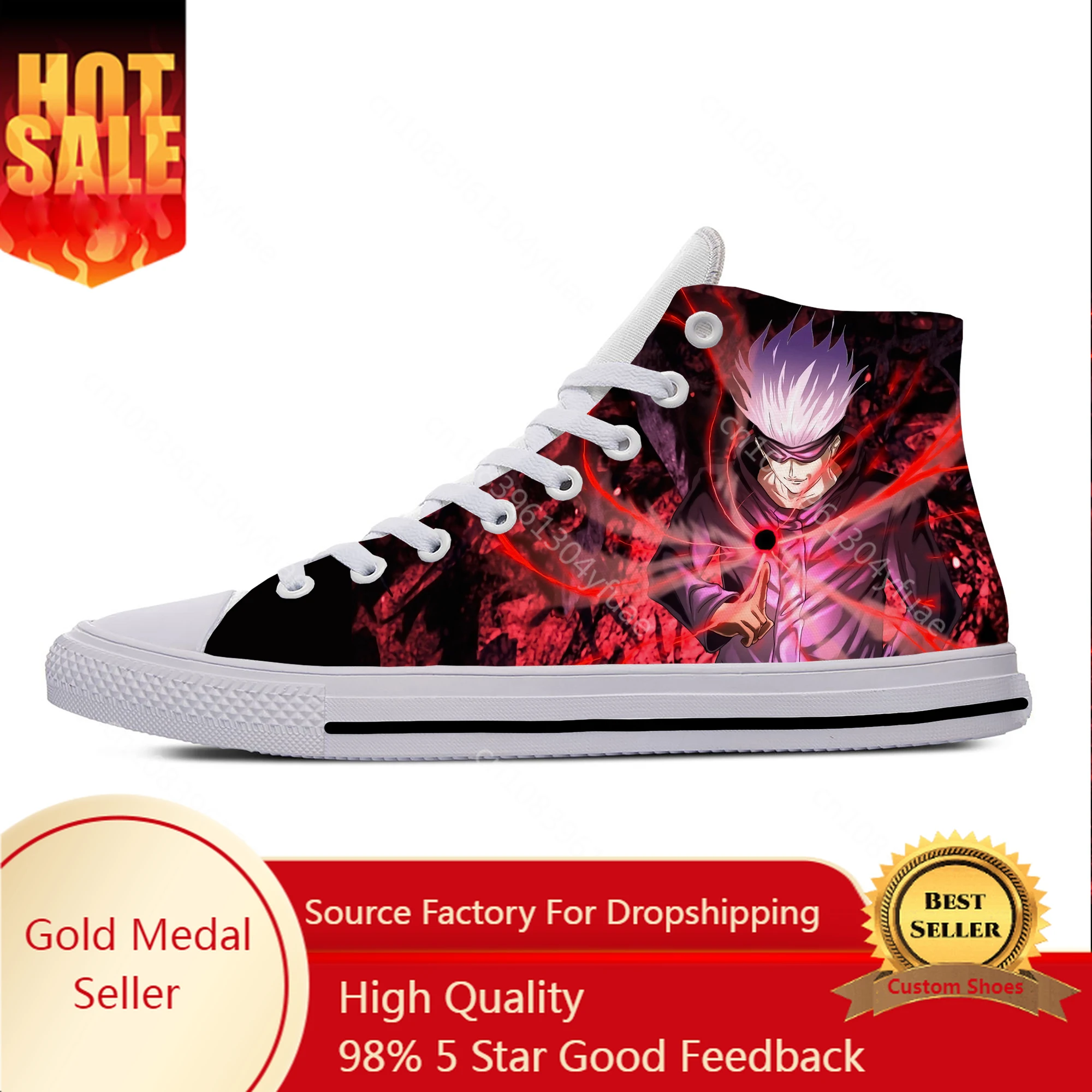 

Summer Hot Anime Jujutsu Kaisen Gojo Satoru Fashion Casual Shoes High Top Men Women Latest Sneakers Classic Latest Board Shoes