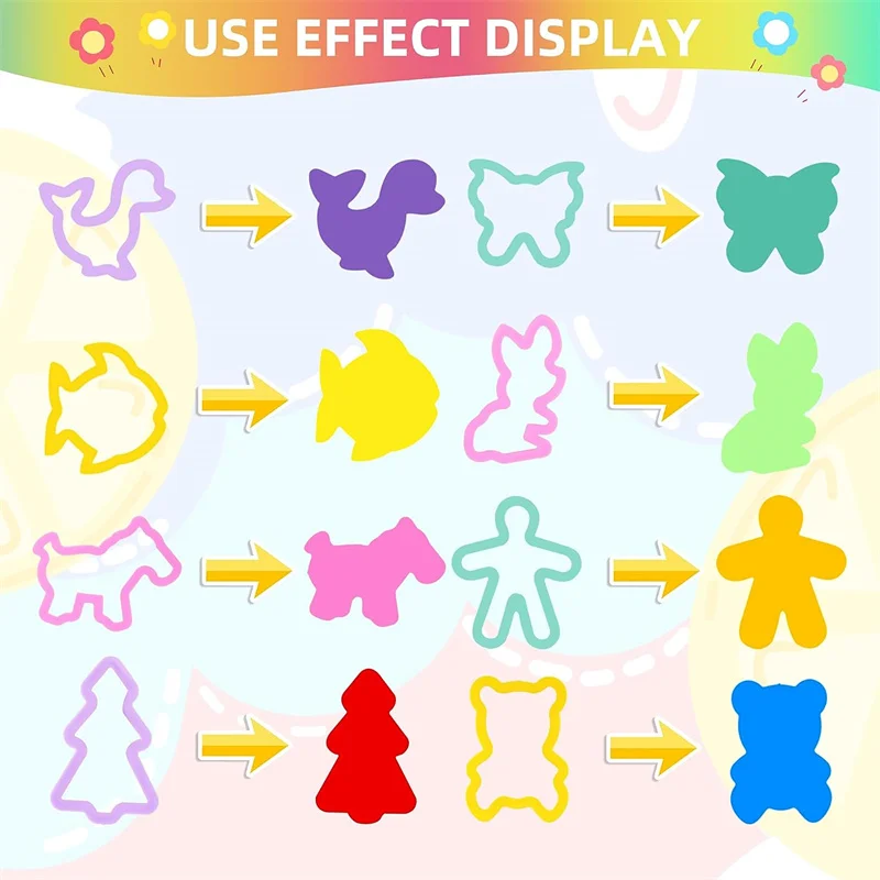 Cartoon 3D Animal Play Dough Molds DIY Creation Tools For Kids Toddlers Various Animal Molds Rolling Pins Clay Dough Accessories 3