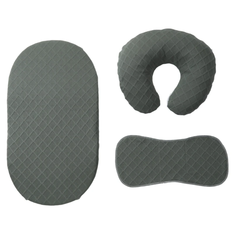 3Pcs Baby Crib Sheet Nursing Pillowcase & Nursing Pad Set Cotton Pillow Cover Breast Pad & Fitted Sheet for Mom Infant