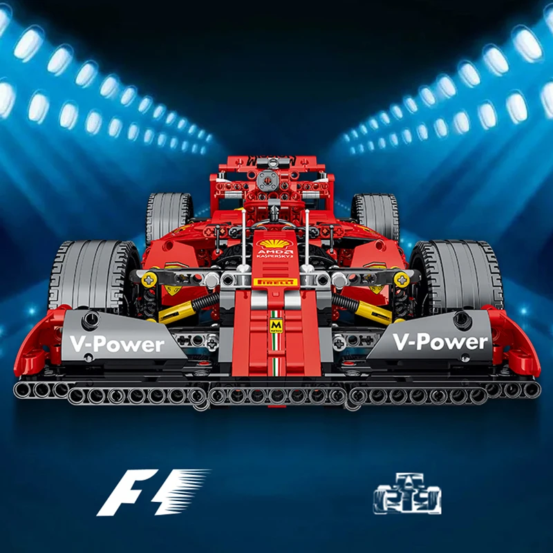 2024 New Technical Formula F1 Racing Car Building Blocks Set Model MOC Assembly Vehicle Bricks Kids Toys for Boys Christmas Gift 3