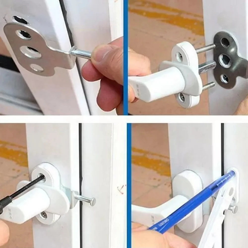 Adjustable Window Limiter Plastic Steel Latch Wind Brace Stay Position Stopper Window Anti-theft Lock Child Safety Protection window stopper window lock