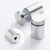 สกรูยึดป้ายโฆษณา 50/40/30/10 ชิ้น ขนาด 12/16/19 มม. สกรูสแตนเลสสำหรับติดผนัง กระจก/อะคริลิค พร้อมอุปกรณ์ยึด 3