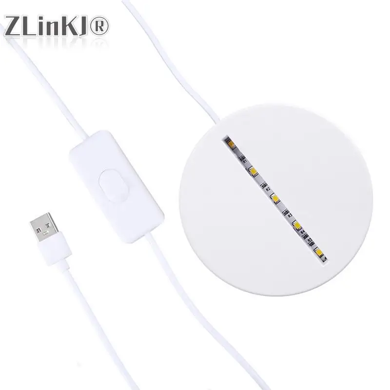 Фото Подставка для лампы акриловая, 3 Вт, 1/3 цвета, USB №3