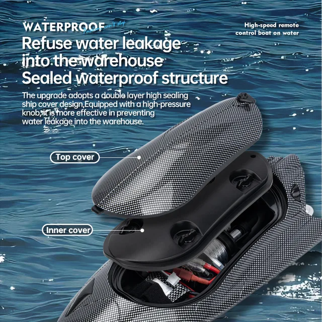 Rc High Speed Rowing Rechargeable Waterproof Remote Control Boat 25Km/h Racing Water High Speed Remote Control Water Boat Toy 6