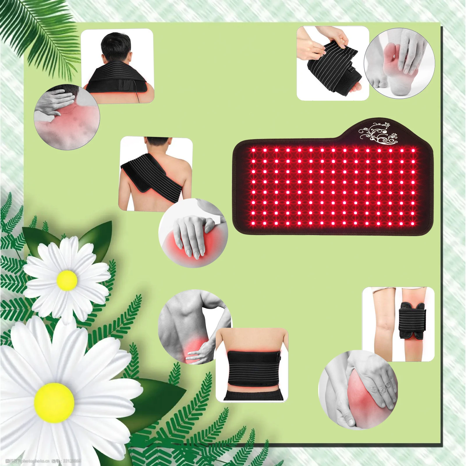 Red & Infrared Light Therapy Belt Promotes Blood Circulation Effectively Relieves Symptoms Fatigue and Backache