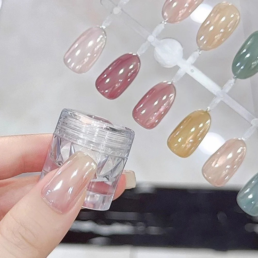 1 Jar Plating Aurora Glitter for Nail Decoration Moon Light Pearls Effect Nail Powder Rubbing on Chrome Dust Powder Pigment