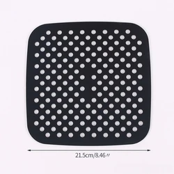 Premium Nonstick Silicone Mat for Air Fryer Baking and Pastry (Black square 21.5cm)
