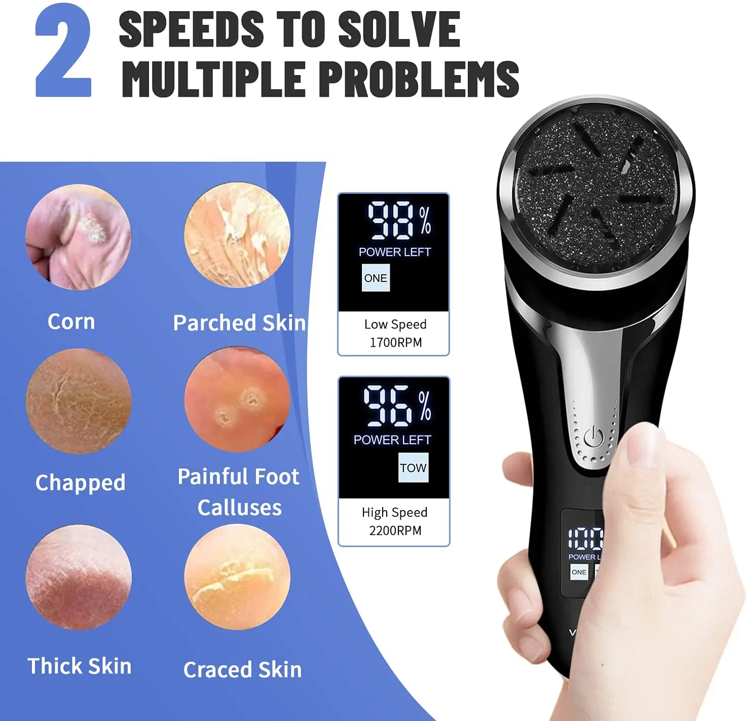 Rechargeable Electric Foot Peeler Pedicure Callus Remover Foot Grinder Calluses Exfoliating Vacuum Cleaner Peeling Machine black 4