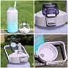 2000ml Large capacity plastic water bottle frosted gradient water bottle outdoor sports and fitness portable water kettles 3