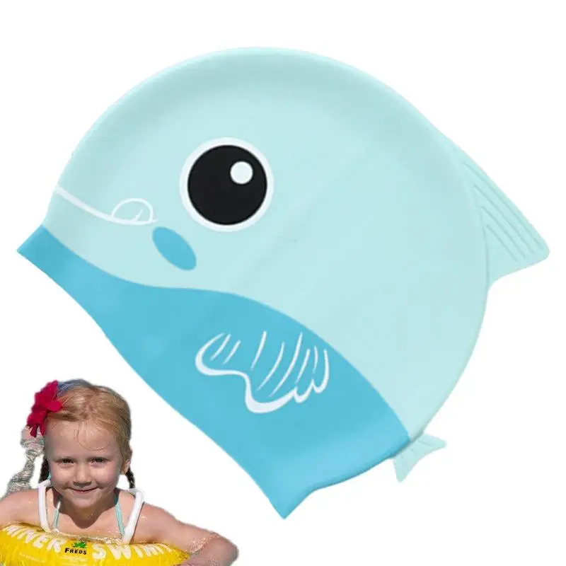 

Cartoon Girl Boy Swim Hat Silicone Swimming For Children Waterproof Swim Pool Ear Protection Diving Hat For Kids