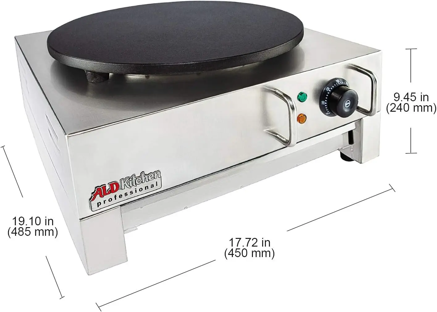 Crepe Maker Commercial Electric Pancake Maker Nonstick 16&rdquo; Plate 110V (Single)
