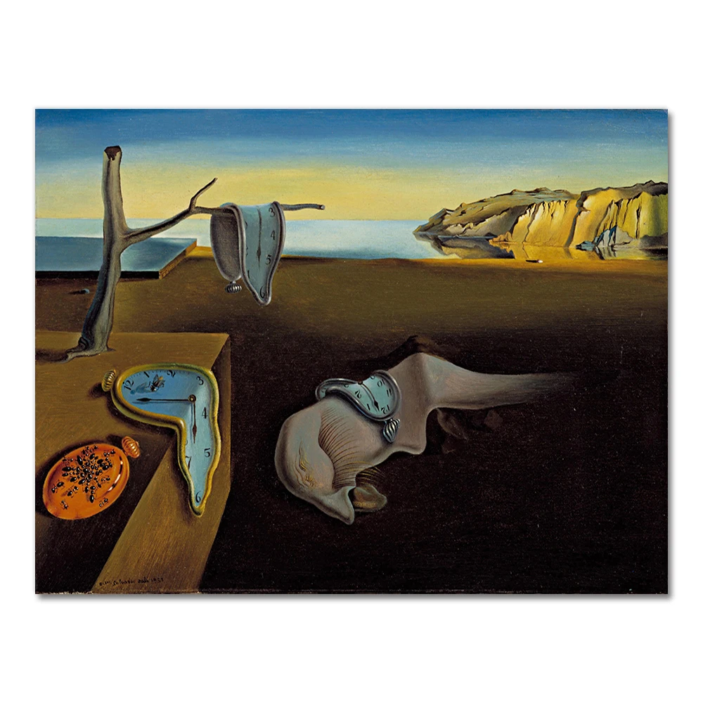 Salvador Dali De Persistence van Geheugen Klokken Surrealistisch Canvas  Print Schilderij Poster Art Muur Foto's Voor Woonkamer Home Decor -  AliExpress, image size:1000x1000
