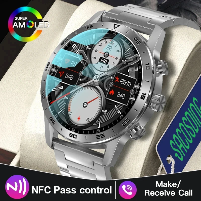 

2024 New 454*454 AMOLED Display Smart Watch Men Sports Watches Fitness Heart Rate Monitor Bluetooth Call Smartwatch Waterproof