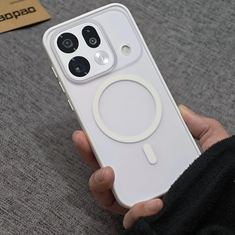 Sleek Magnetic Acrylic Matte Silicone Phone Case - Transparent Skin Feel