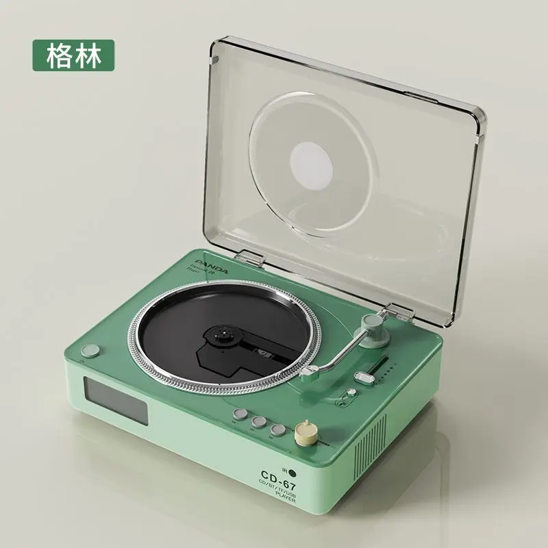 Panda CD Player CD67 Classic Retro Speaker Disc CD Sound System Supports LINE OUT/USB/TF CARD/Bluetooth 5.0 Home Player Speaker