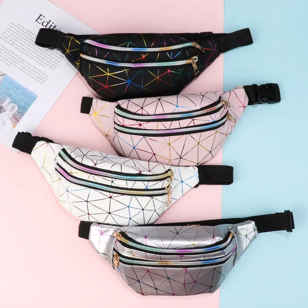 Waist Bag New Fashion Women Waist Packs Fanny Pack Pouch Hip Purse Satchel Laser Belt Bags Geometric Patterns Wallet