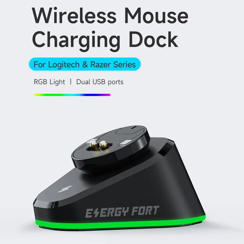Caricabatterie Wireless Per Mouse Da Gioco Per Logitech G403 G502 X Plus G703 G903 / Gpw1/2 Dock Station Di Ricarica Per Mouse Con Luce Rgb