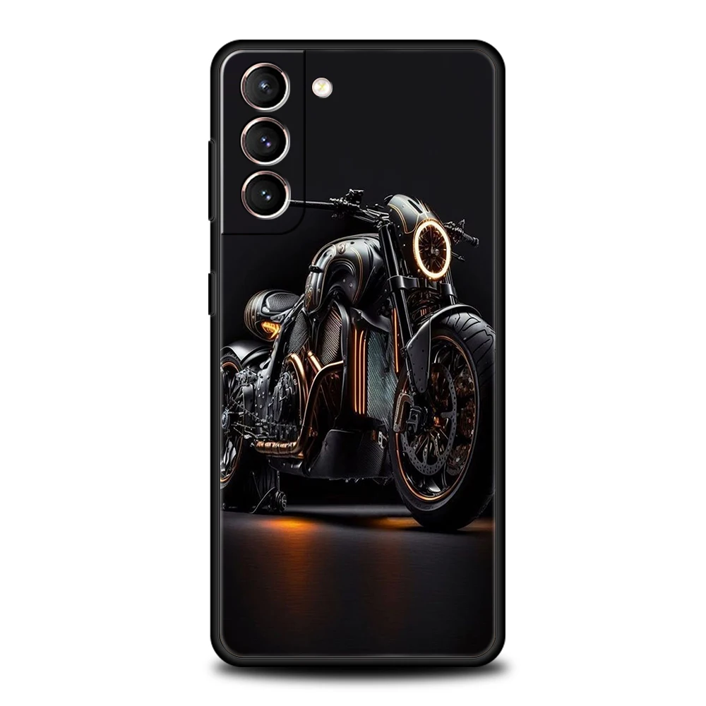 Motorcycle Themed Silicone Phone Case - Stylish Protective Cover