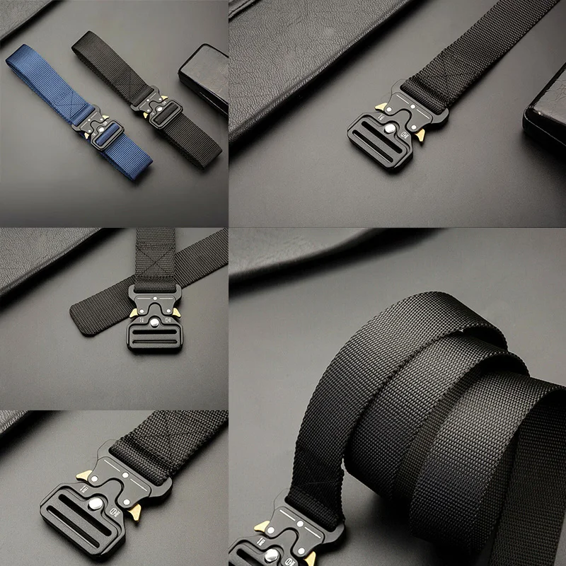 Multi Functional Canvas Tactical Belt with Alloy Buckle for Outdoor Use