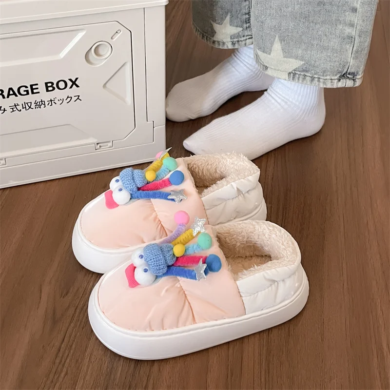 

Женские ботинки с круглым носком, зимняя обувь на плоской подошве, австралийская плюшевая обувь в стиле «лолита» на среднем каблуке средней длины, с мехом, на шнуровке из ПВХ, 2023