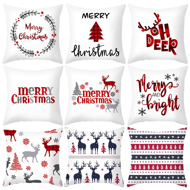 

Christmas Cushion Cover Pillowcase Merry Christmas Decorations For Home Noel Navidad 2023 Xmas Ornaments Happy New Year 2024