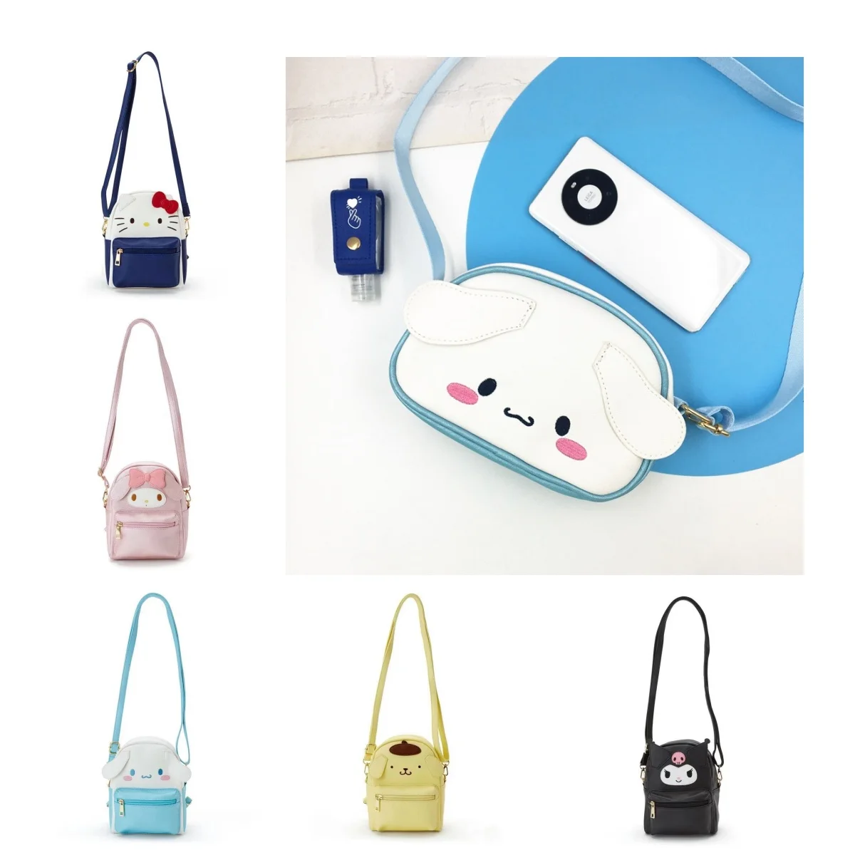 

Kawali Sanrio Hellokitty Melody Onpompurin Kitty Kuromi Cinnamorol Anime Fashion Backpack Beauty Travel School Bag Girls Toys