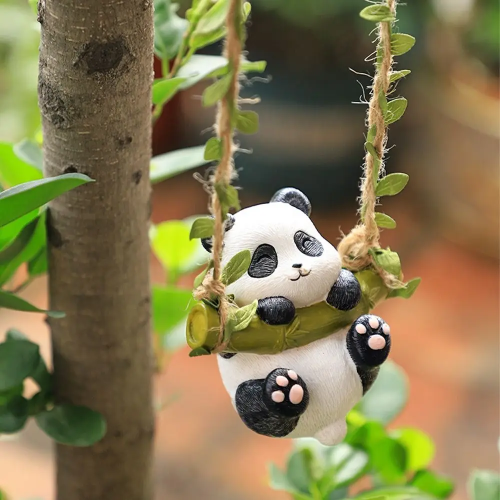 

Cartoon Panda Tree Climbing Pendant Koala Dog Cat Resin Garden Flower Pot Pendant Realistic Climbing Panda Figurines