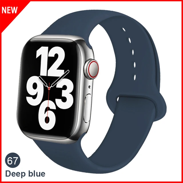 Silicone Strap For Apple Watch Band 42mm 45mm 38mm 44mm 40mm Smartwatch Rubber Sports Watchband Bracelet iWatch series 7 6se 5 4 67