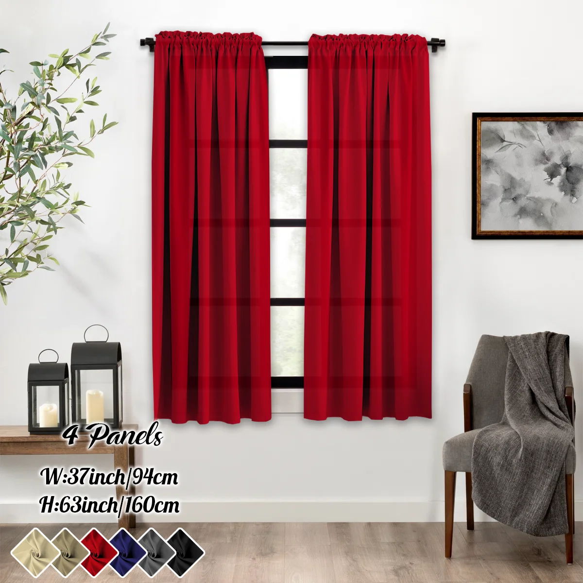 Light filtering curtains for living room