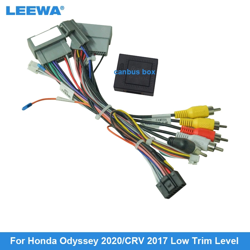 

LEEWA Автомобильная аудиопроводка с коробкой Canbus для Honda Odyssey/CRV Aftermarket 16pin стерео установка Проводной адаптер