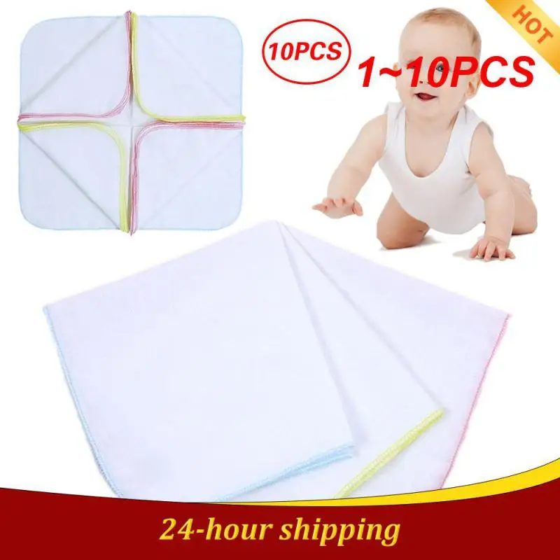 

1~10PCS Cotton Gauze Double Layer Small Square Towel Baby Boy Girl Solid Color Saliva Towel Random Color Dropshipping