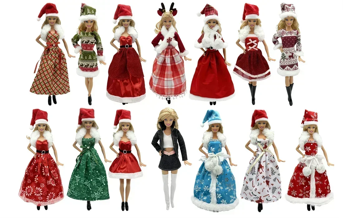 1 Set Cloth Doll Accessories Fashion Outfit Cute Christmas Costume Clothes for 11 Inch Barbie Doll Kids or Birthday Gift