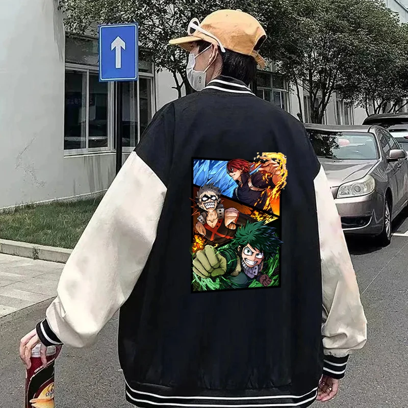 New Deku Bakugou Katsuki Todoroki Shoto Baseball Jacket Men Women Fashion Hip Hop Baseball Jersey Autumn Winter Casual Tops