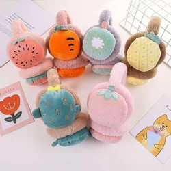 1 Pcs New Women'S Children'S Adjustable Fruit Shape Earmuffs Winter Warm Cashmere Folding Earmuffs Ear Warming Cartoon Ear Muffs